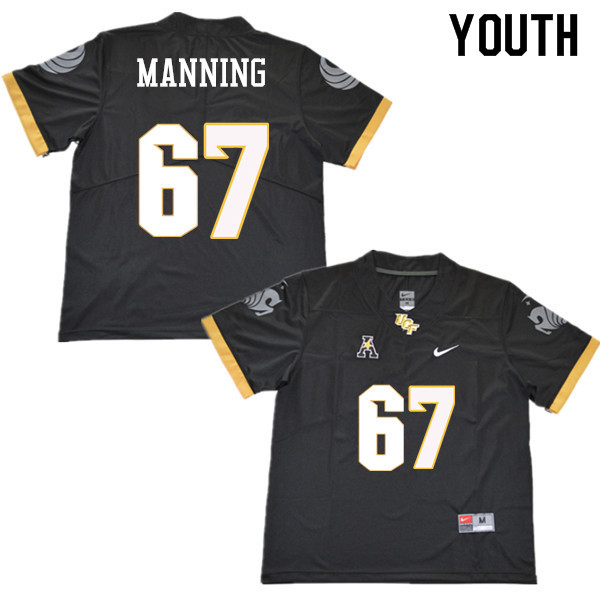 Youth #67 Dillon Manning UCF Knights College Football Jerseys Sale-Black